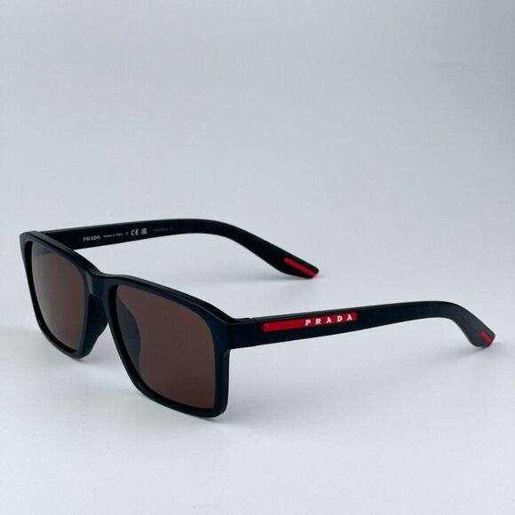 Prada Linea Rossa PS05YS DG050A BRAND NEW Sunglasses Black Rubber Brown Unisex - Picture 6 of 10